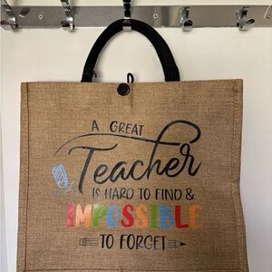 Inspirational Teacher Jute Tote Bag